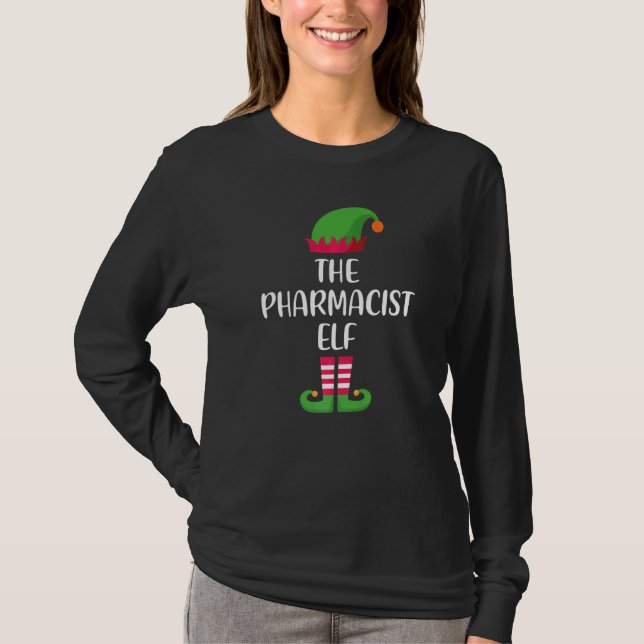 Pharmacist Elf Family Matching Group Christmas Paj T Shirt (Framsida)