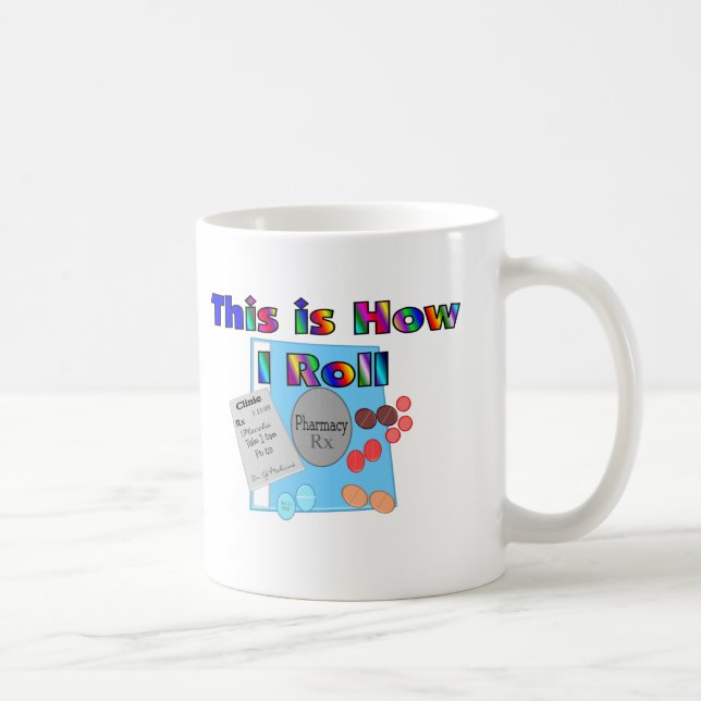 Pharmacist HUR JAG RULLAR unika diagram Kaffemugg (Höger)