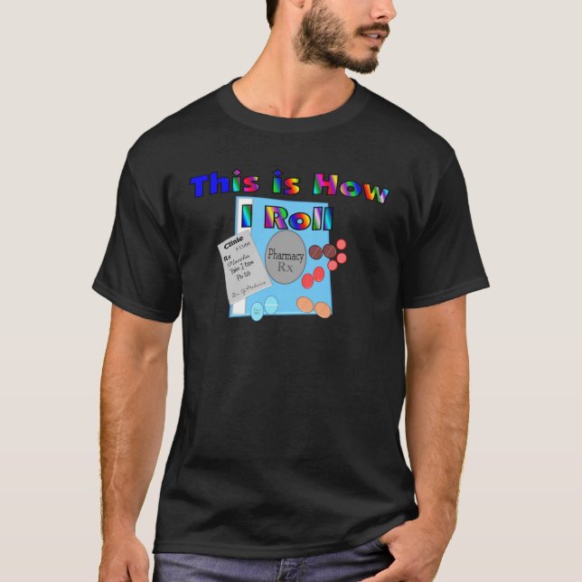 Pharmacist HUR JAG RULLAR unika diagram Tee (Framsida)