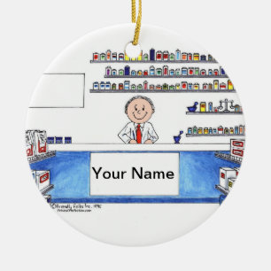 Pharmacist - manlig julgransprydnad keramik