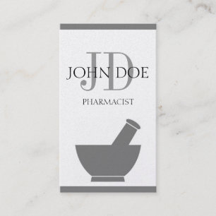 Pharmacist som blandar apotekmortelpestlen visitkort