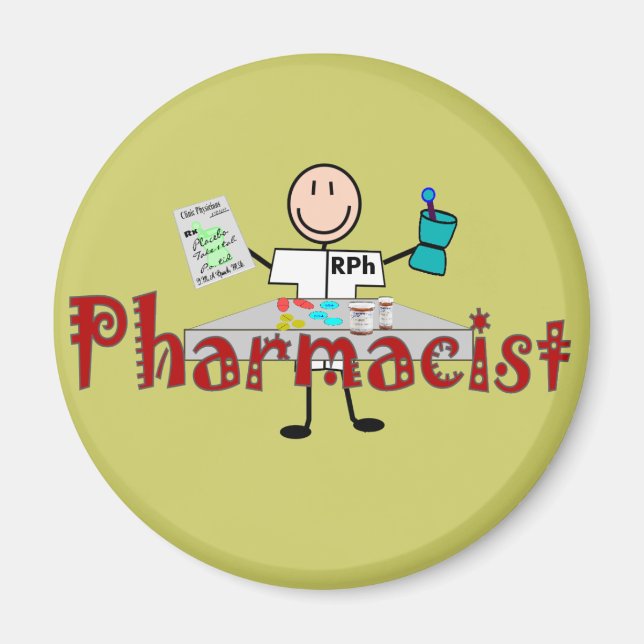 Pharmacist Stick Person—Gifts Magnet (Framsidan)