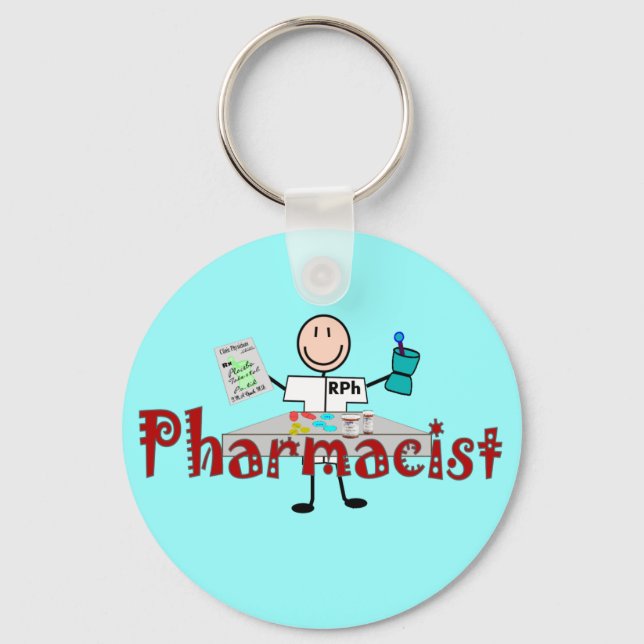 Pharmacist Stick Person—Gifts Nyckelring (Framsida)