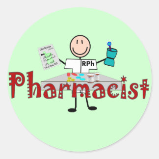 Pharmacist Stick Person—Gifts Runt Klistermärke