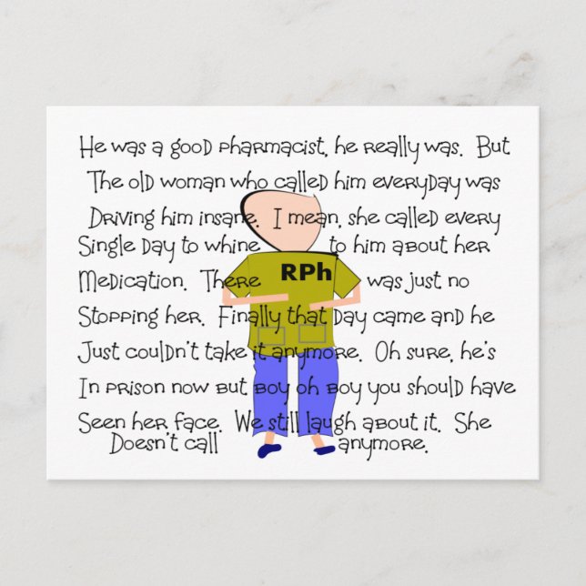 PHARMACIST Story ARt "Han Borttappadar det!" Vykort (Framsida)