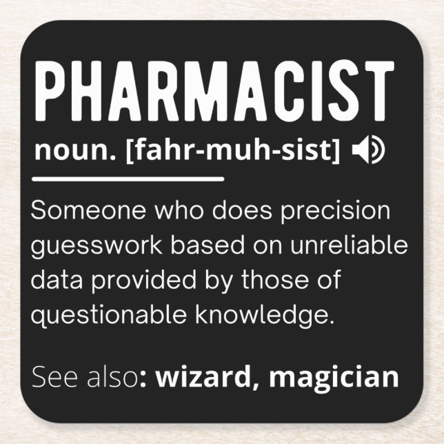 pharmacist underlägg papper kvadrat (Framsidan)