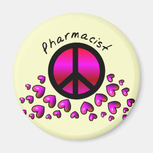 Pharmacistfred & hjärtadesigngåvor magnet