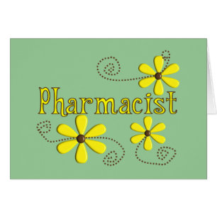 Pharmacistgåvor, gula daisy hälsningskort