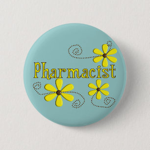 Pharmacistgåvor, gula daisy knapp