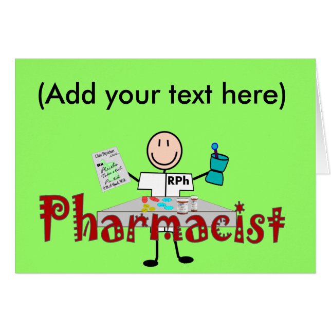 Pharmacistpinneperson--Gåvor Hälsningskort (Framsidan Horizontal)