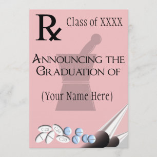 Pharmaciststudentkortet Rx vadderar design 5 Inbjudningar
