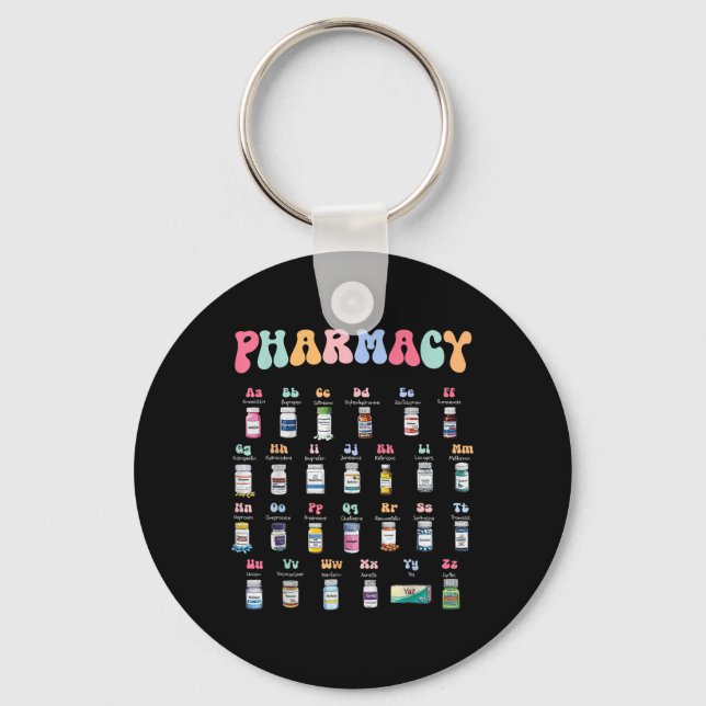 Pharmacy Alphabet Doktor of Pharmacy Tech Medicine Nyckelring (Framsida)