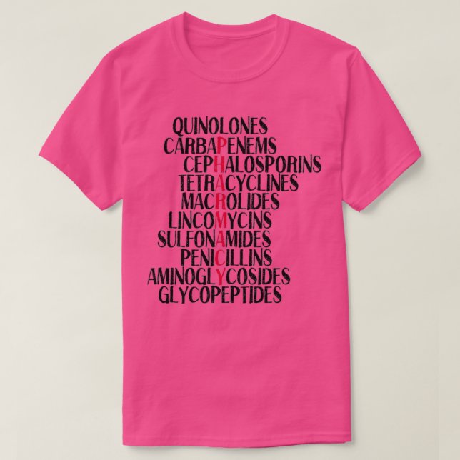 Pharmacy antibiotic classes t shirt (Design framsida)