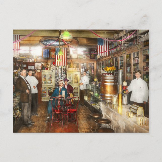 Pharmacy - Collins Pharmacy 1915 Vykort (Framsida)