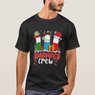 Pharmacy Crew jul Funny Three Pills ELF Rein T Shirt