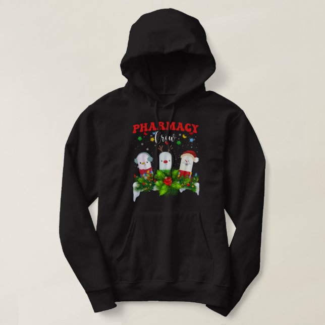 Pharmacy Crew jul Pills Snögubbe Reindeer San Hoodie (Design framsida)