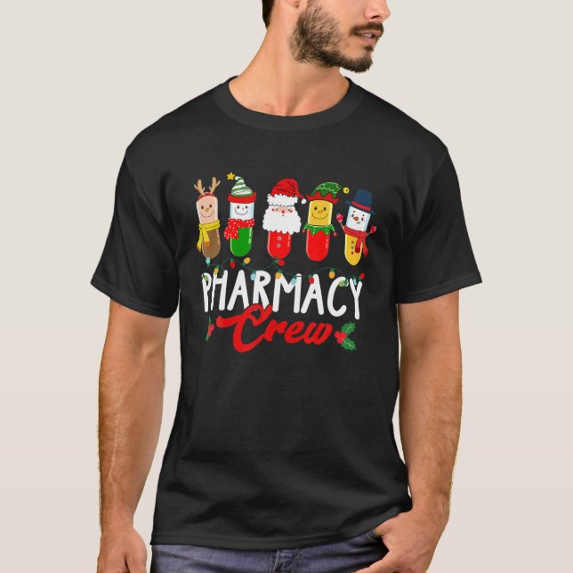 Pharmacy Crew jul Pills Snögubbe Technician P T Shirt (Framsida)