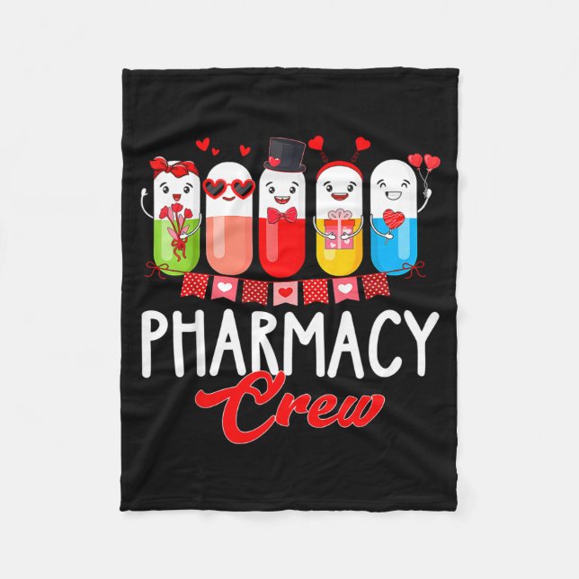 Pharmacy Crew Nurse Valentines Day Pharmacist Tech Fleecefilt (Framsidan)