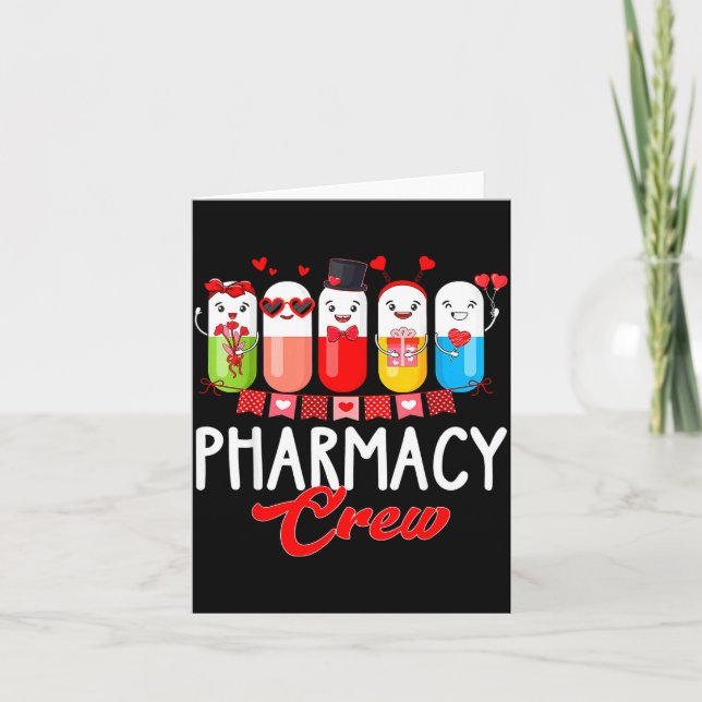Pharmacy Crew Nurse Valentines Day Pharmacist Tech Kort (Framsida)