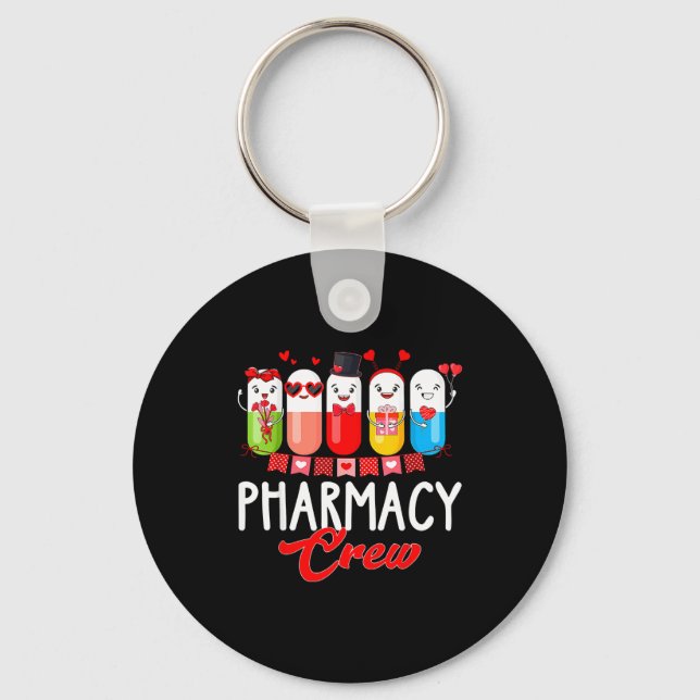 Pharmacy Crew Nurse Valentines Day Pharmacist Tech Nyckelring (Framsida)