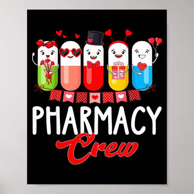 Pharmacy Crew Nurse Valentines Day Pharmacist Tech Poster (Framsidan)
