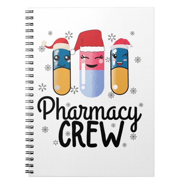 Pharmacy Crew. Pharmacist jul T-Shirt Anteckningsbok (Framsidan)