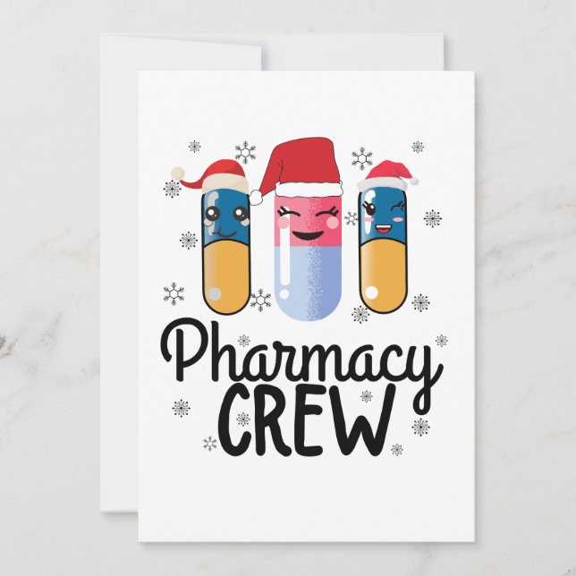 Pharmacy Crew. Pharmacist jul T-Shirt Inbjudningar (Framsida)