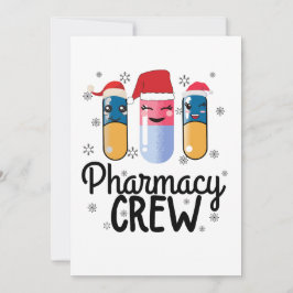 Pharmacy Crew. Pharmacist jul T-Shirt Inbjudningar