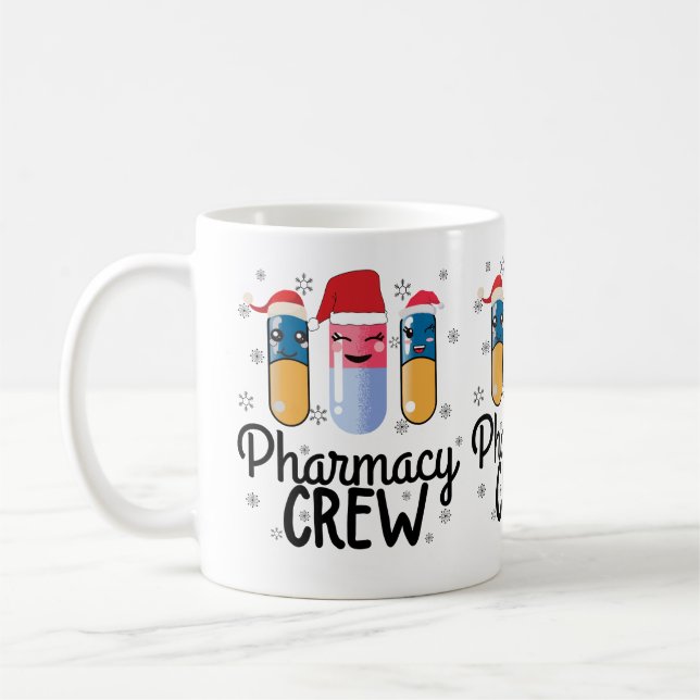 Pharmacy Crew. Pharmacist jul T-Shirt Kaffemugg (Vänster)