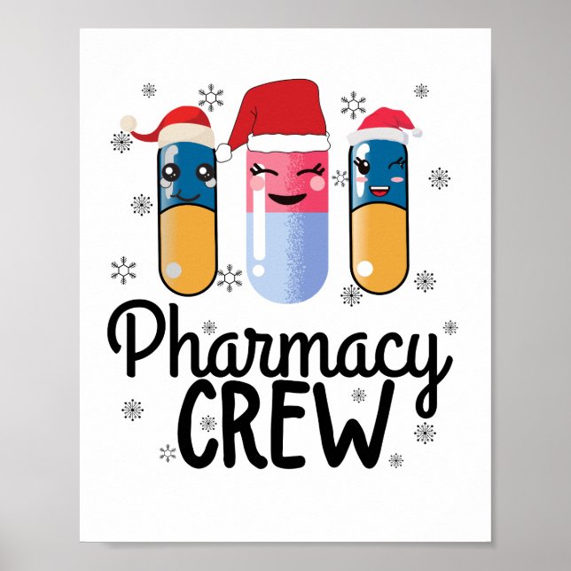 Pharmacy Crew. Pharmacist jul T-Shirt Poster (Framsidan)