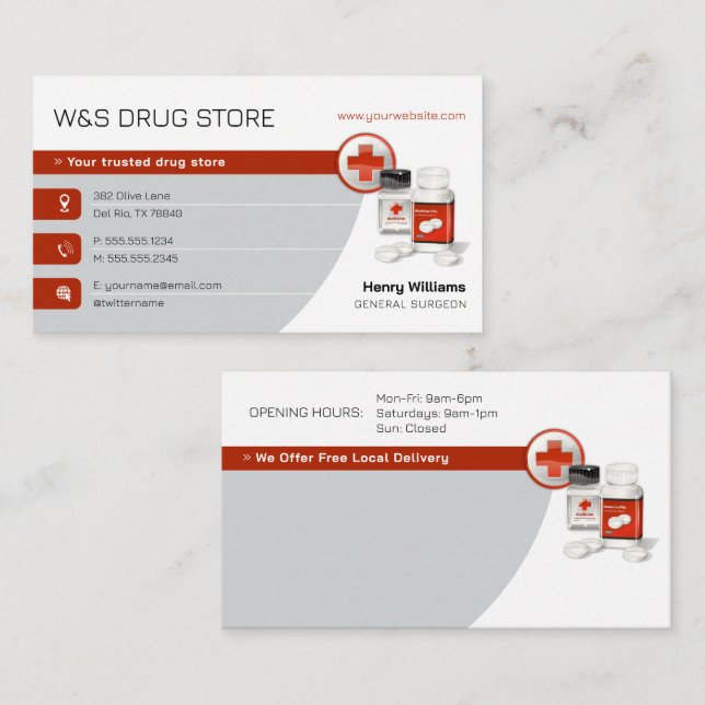 Pharmacy | Drug Store Visitkort (Fram/baksida)
