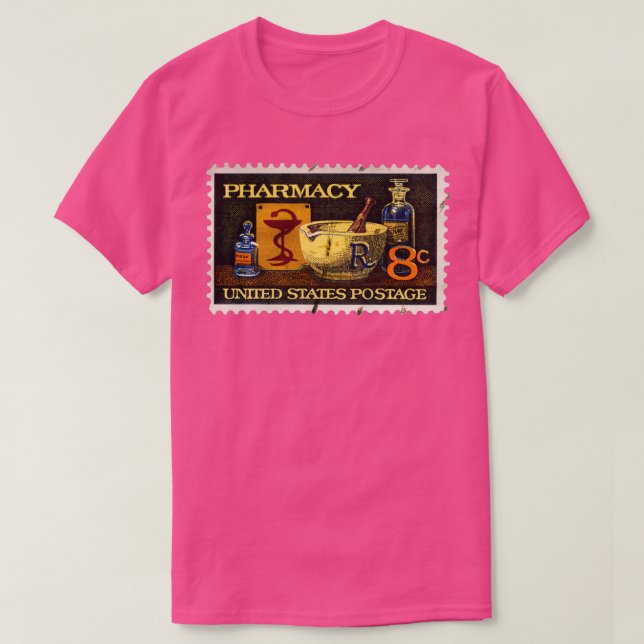 Pharmacy Frimärke med Bowl of Hygeia Honering Phar T Shirt (Design framsida)
