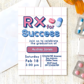 Pharmacy Graduation Party Invitation Inbjudningar