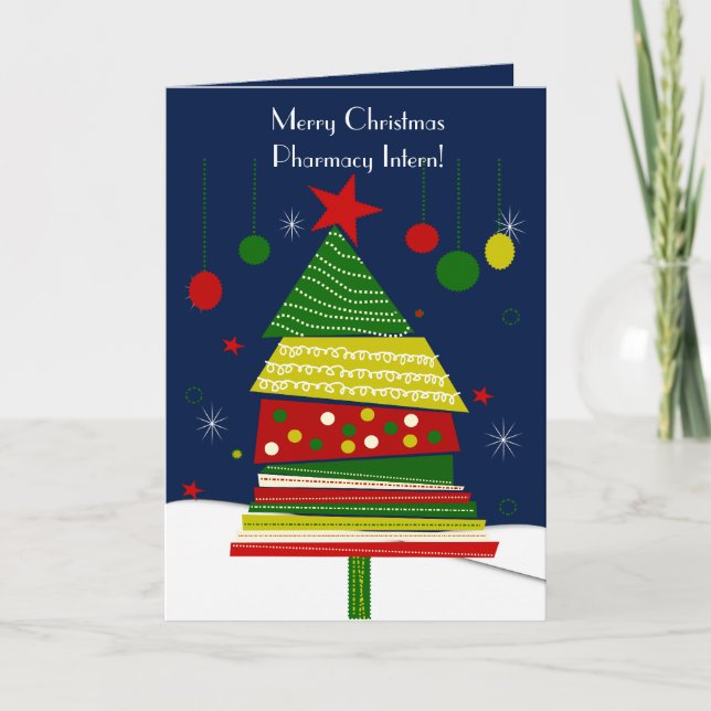 Pharmacy Intern julkort #7 Träd Design Helgkort (Framsida)
