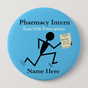 Pharmacy Intern Namn Stift Badge Blue Knapp