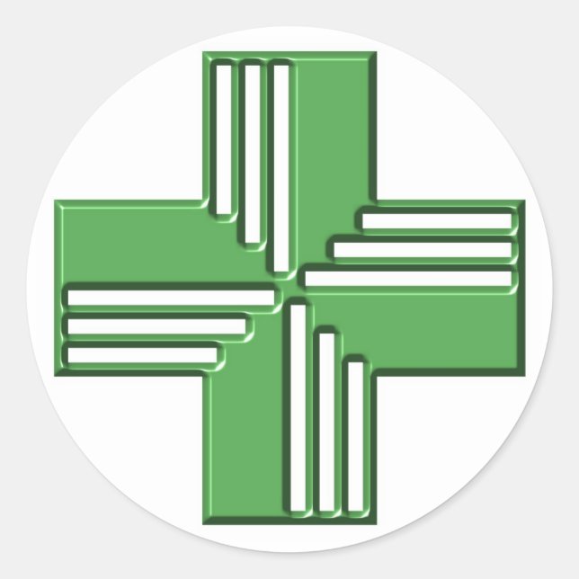 Pharmacy Kor Runt Klistermärke (Framsida)