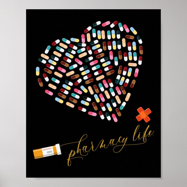 Pharmacy Life Pharmacist Heart Lycklig Valentines  Poster (Framsidan)