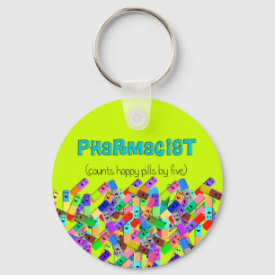 Pharmacy "Lycklig Pills" design Nyckelring
