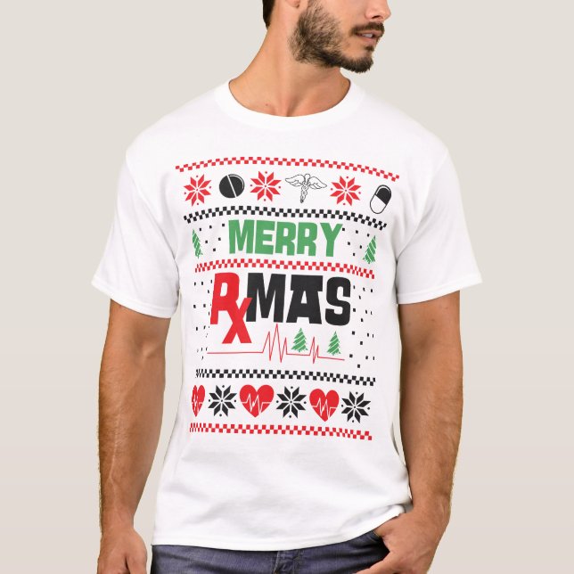 Pharmacy Merry Rx Mas jul T Shirt (Framsida)