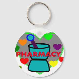 "PHARMACY" Multi Färg Hearts Nyckelring
