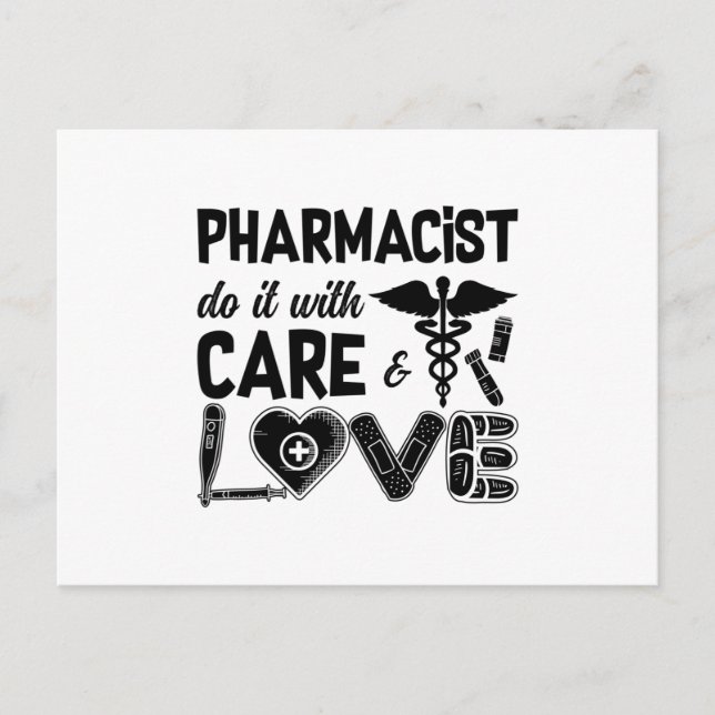 Pharmacy Pharmacist Do It With Care Pharmacists Vykort (Framsida)
