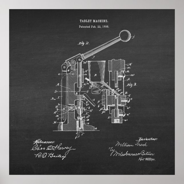 Pharmacy Print #5 Tablet Maskin Patent Poster (Framsidan)
