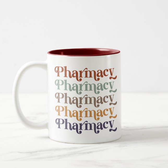 Pharmacy Retro farmaceutisk farmaceut Student Gift Två-Tonad Mugg (Vänster)