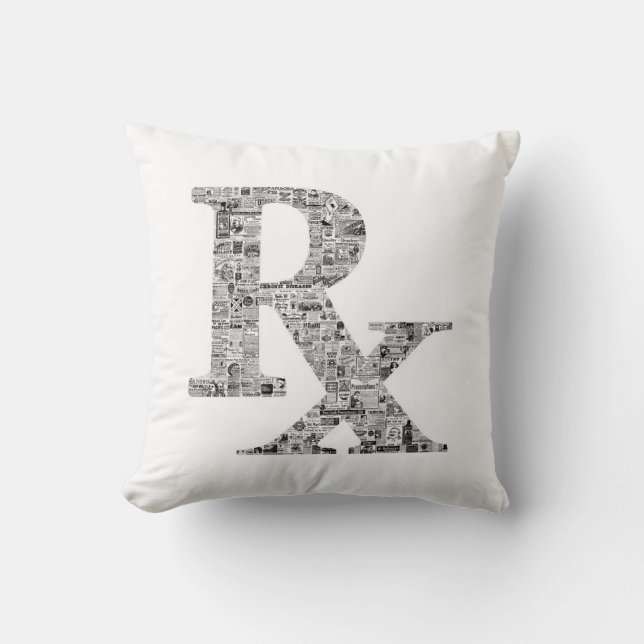 Pharmacy Rx Apothecary Mortar och Pestle Icon Kudde (Framsida)