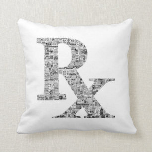 Pharmacy Rx Apothecary Mortar och Pestle Icon Kudde