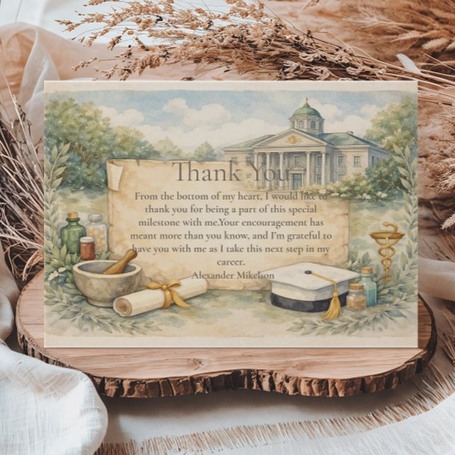 Pharmacy School Graduation Celebration Tack Kort (Skapare uppladdad)