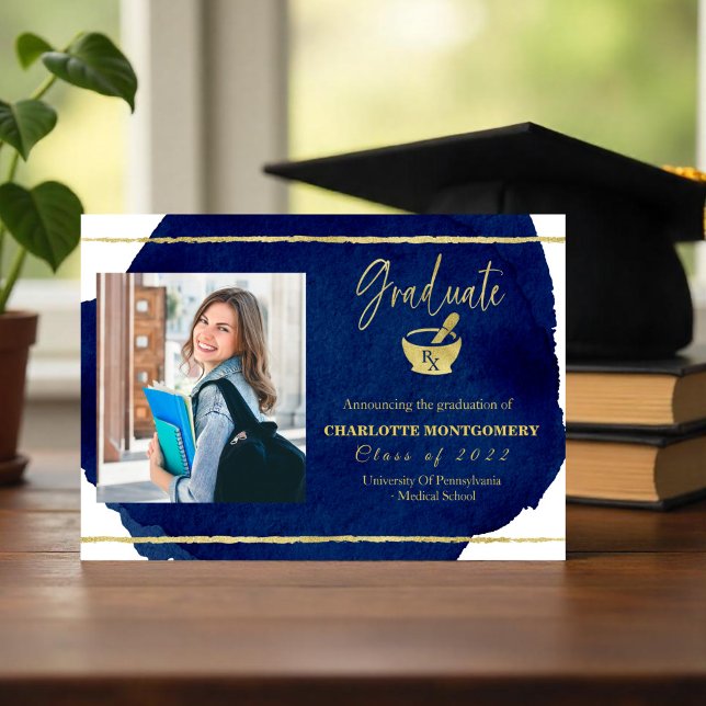 Pharmacy School Studenten annnouncement Photo Inbjudningar (Skapare uppladdad)