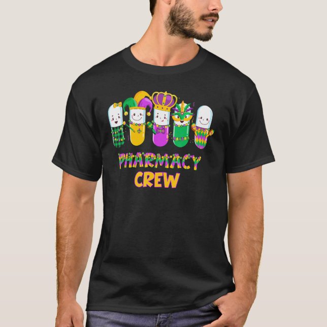 Pharmacy Squad Capsule Pharmacy Mardi Gras Nola Ca T Shirt (Framsida)
