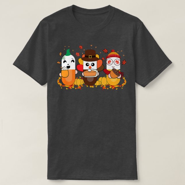 Pharmacy Squad Fall Vibes Autumn Thanksgiving Phar T Shirt (Design framsida)