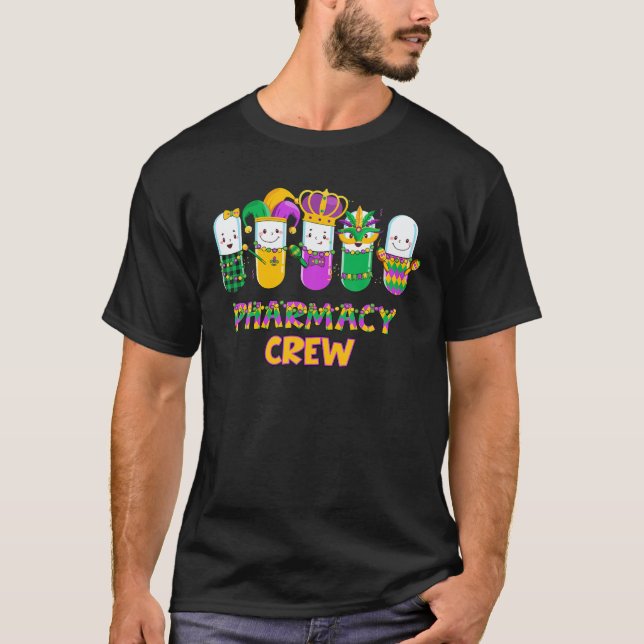 Pharmacy Squad Mardi Gras Pharmacist Life Matching T Shirt (Framsida)